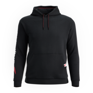 Hoodie with Sleeve Print Black