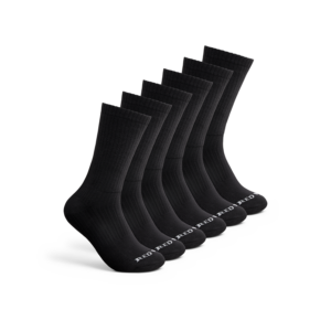 Everyday Work Medium Weight Crew Sock – 6 Pack Black