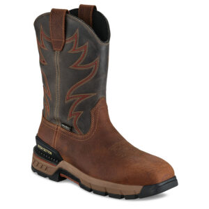 Two Harbors Men's 11-inch Waterproof Leather Safety Toe Pull-On Boot